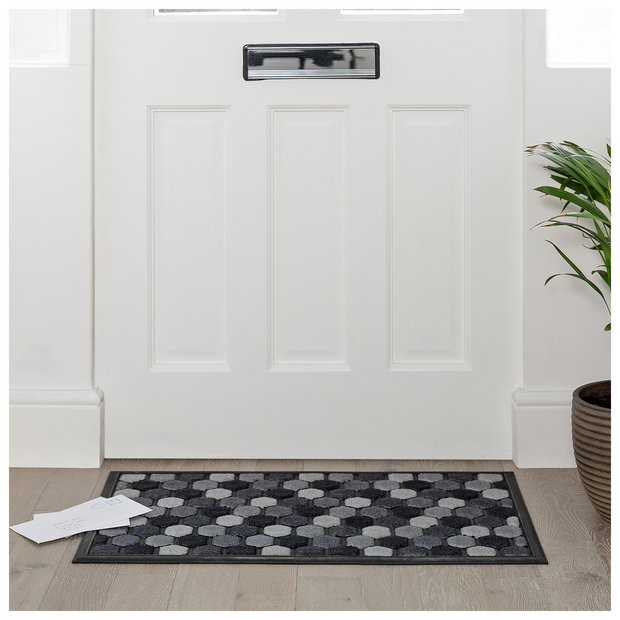 Argos Home grey short pile doormat 75x45cm, imported from the UK