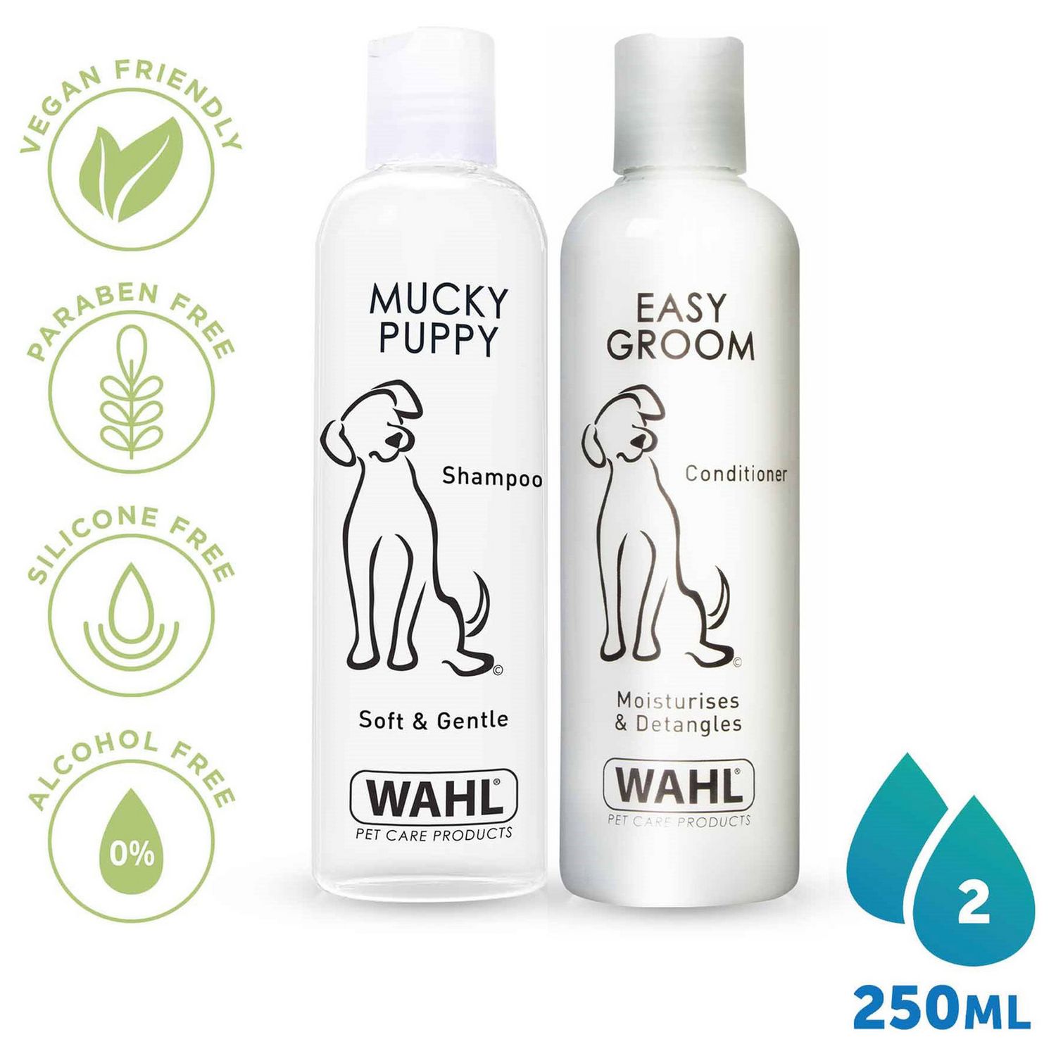 Wahl puppy grooming kit with brush, glove, and shampoo - British product