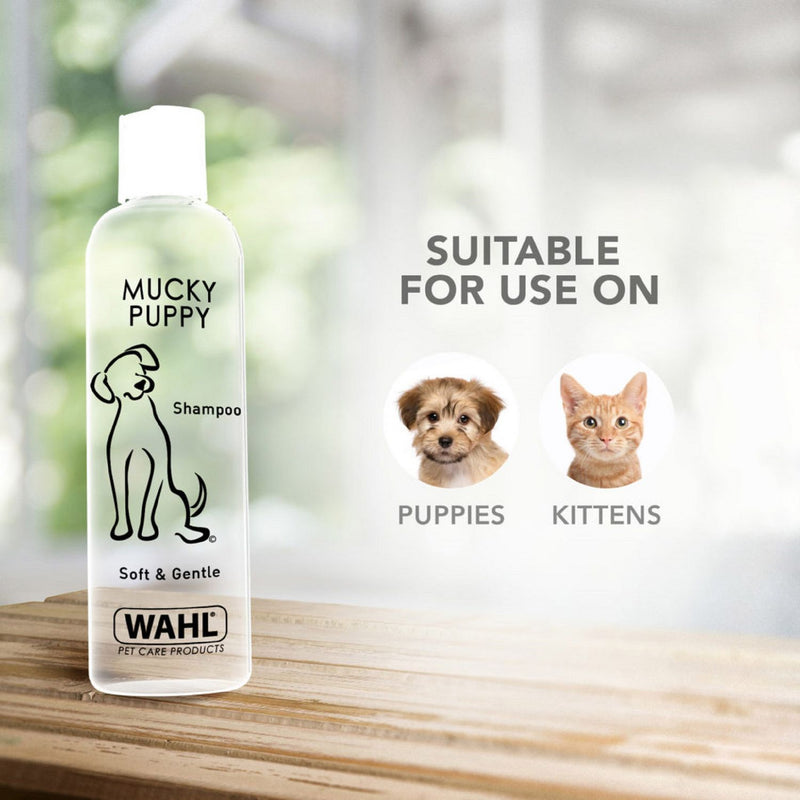 Wahl puppy grooming kit with brush, glove, and shampoo - British product