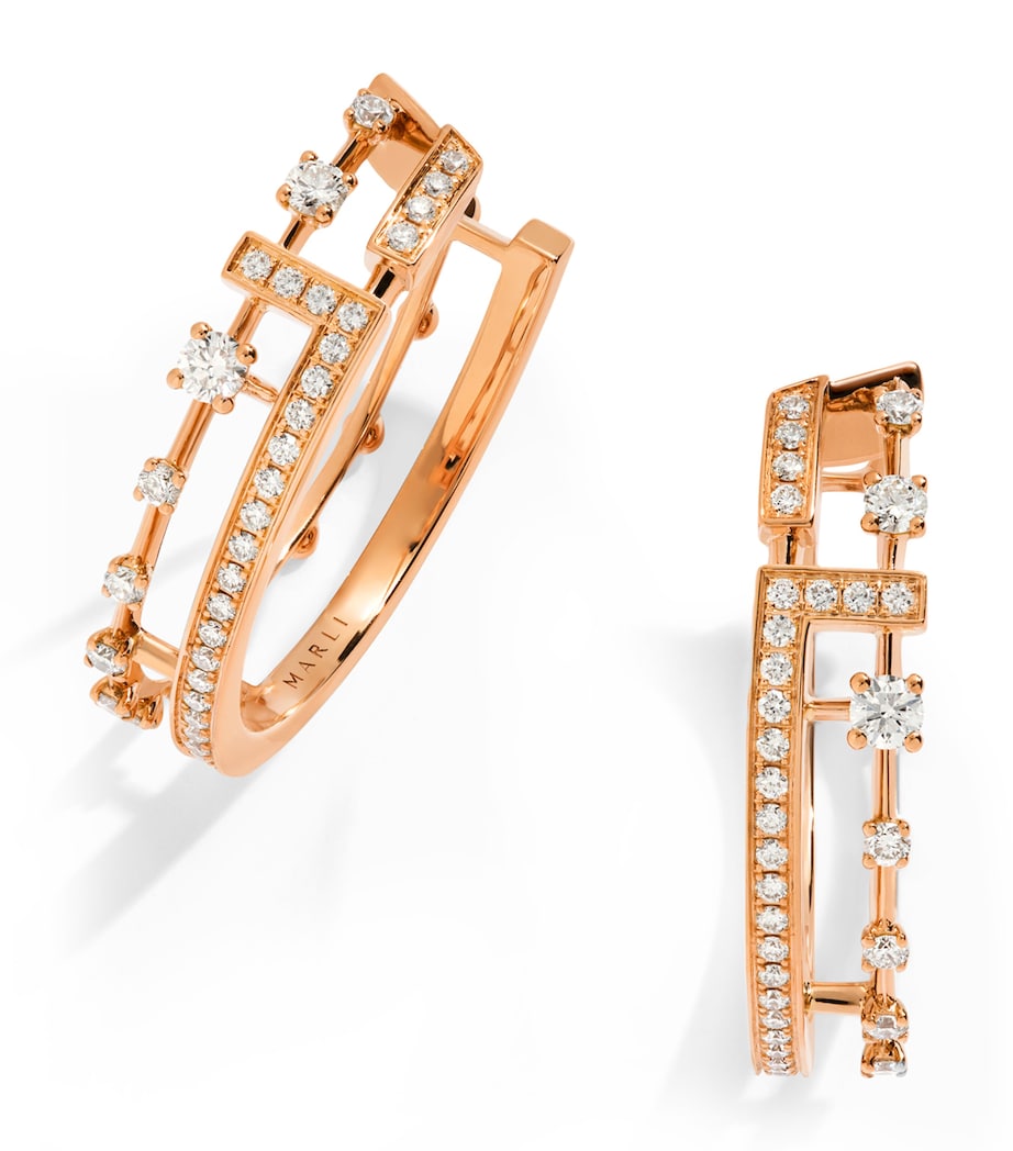 MARLI New York rose gold diamond hoop earrings, imported from the UK