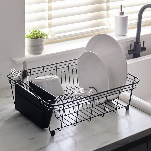 Habitat large wire dish drainer black - British product