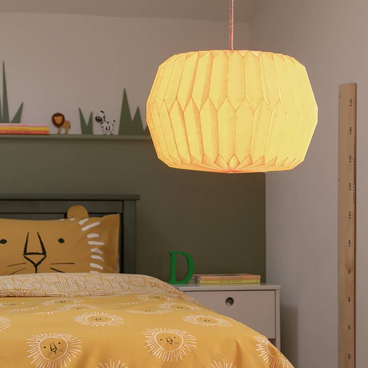 Habitat yellow paper lampshade 37cm, UK version