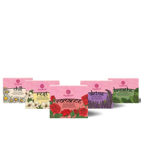 Aromatherapy bath bombs set with essential oils (British brand)