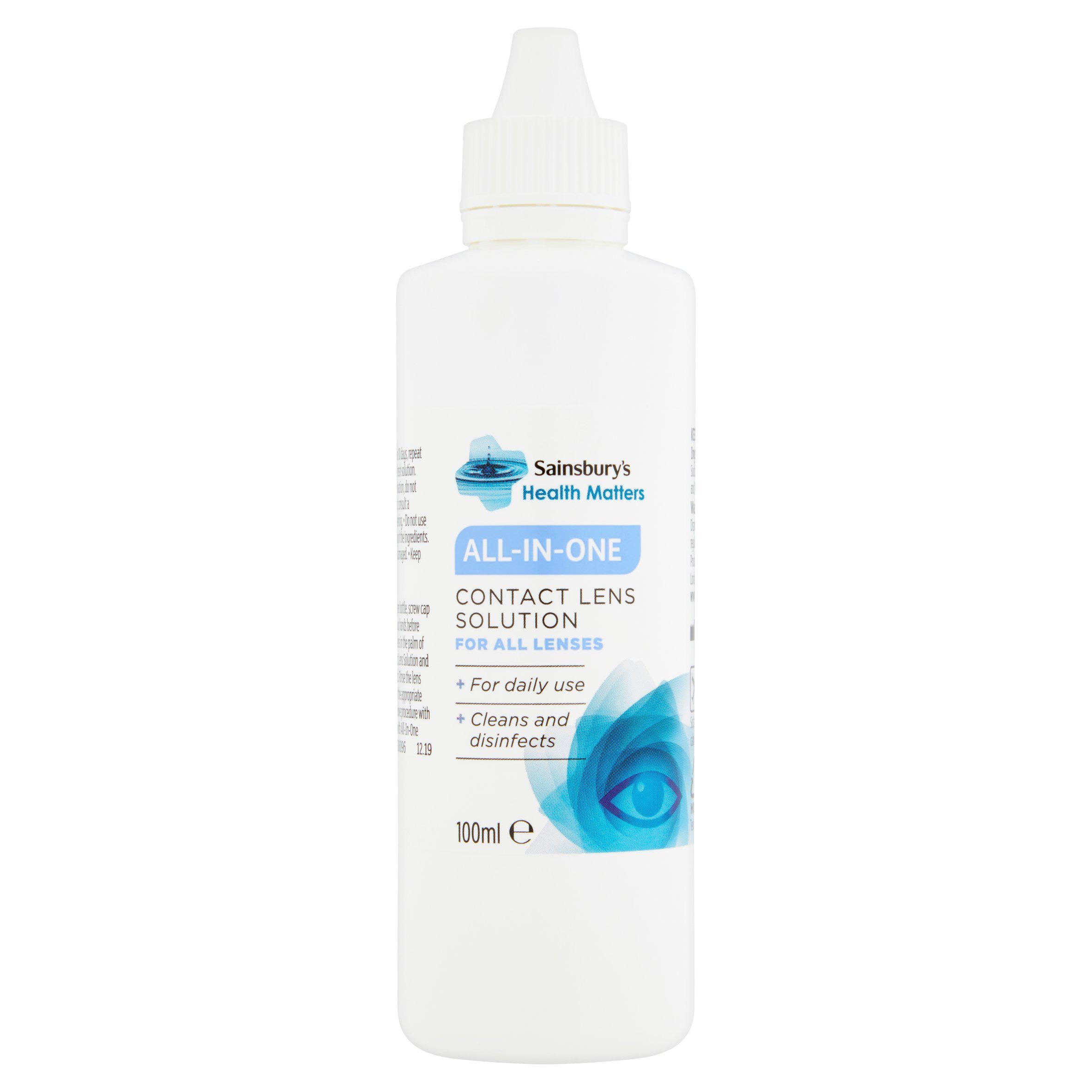Sainsbury's All-in-one Contact Lens Solution 100ml eye & contact lens care Sainsburys   