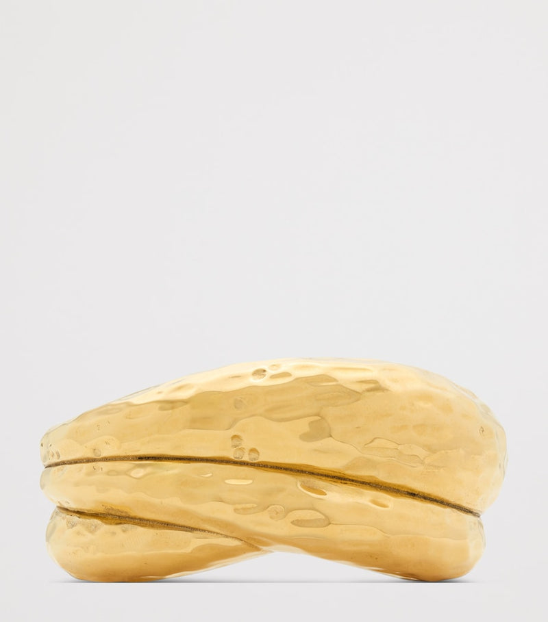 Saint Laurent hammered gold cuff bracelet - British product