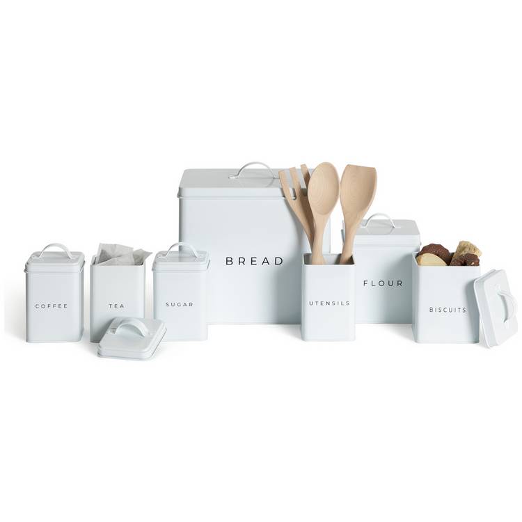 Habitat carbon steel storage set white 7 piece, UK version