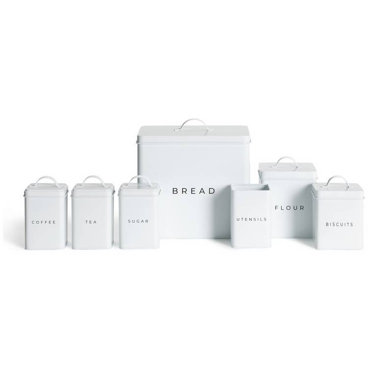 Habitat carbon steel storage set white 7 piece, UK version