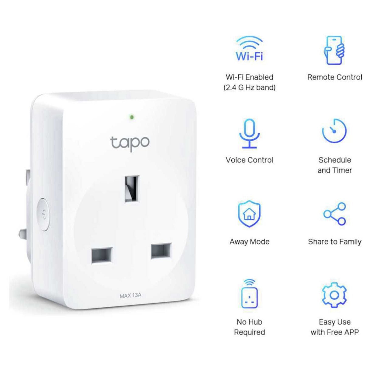 TP-Link Tapo P100 mini smart plug energy monitoring - British product