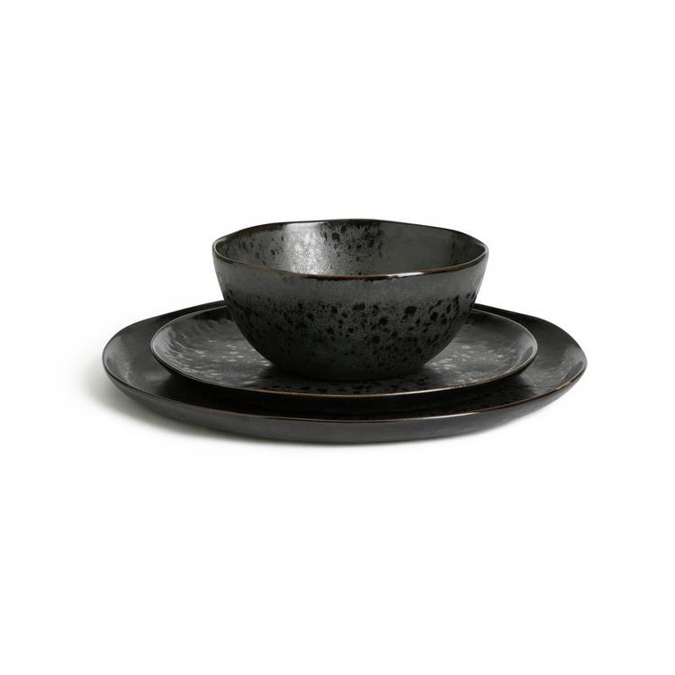 Habitat Preto dinner set 12-piece black - British product