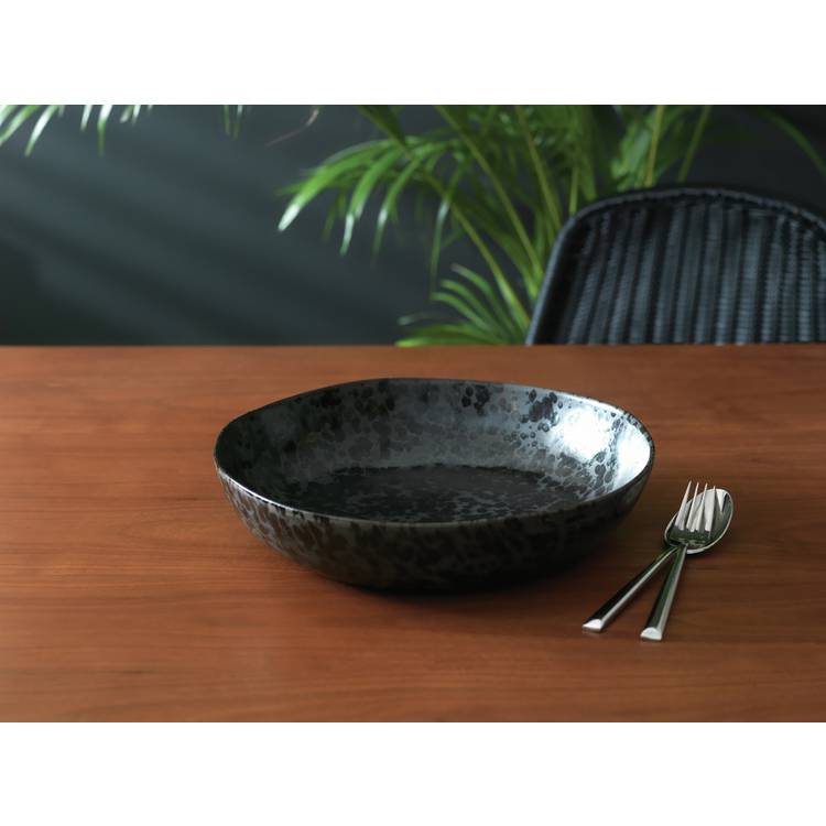Habitat Preto black stoneware serving bowl - British product