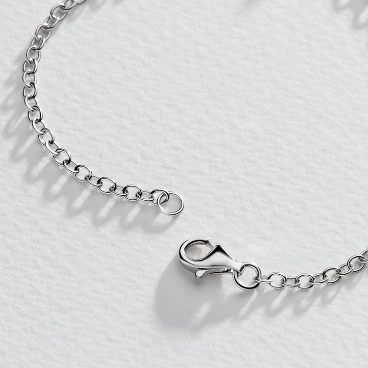 Moon & Back Mum charm bracelet with cubic zirconia (British brand)