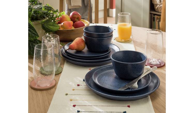 Habitat Addison 12 Piece Stoneware Dinner Set - Blue GOODS Argos