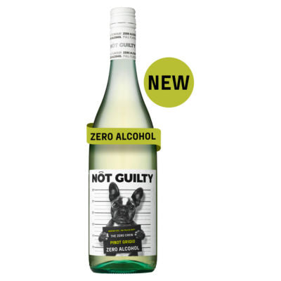 Vin sans alcool Pinot Grigio Non Coupable 75cl, importé du Royaume-Uni