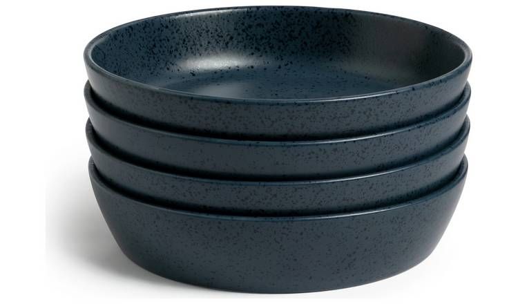 Habitat Addison 4 Piece Stoneware Pasta Bowls - Blue GOODS Argos