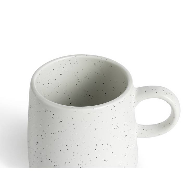 Habitat Addison set of 4 speckled stoneware mugs white (British brand)
