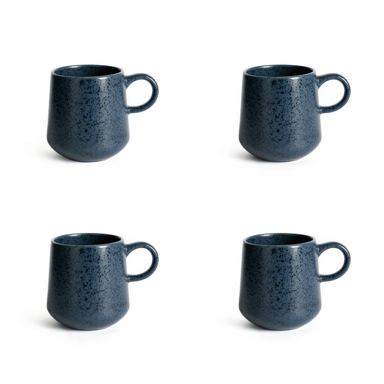 Habitat Addison blue stoneware mug set of 4, UK version