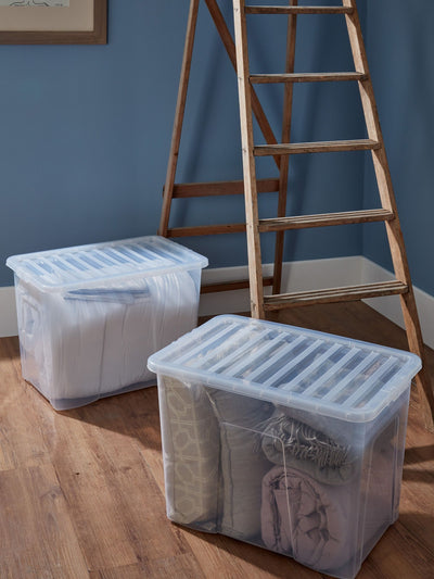 Next Wham Clear Crystal 80L Plastic Storage Box (Set of 2)- Buy online at McGrocer