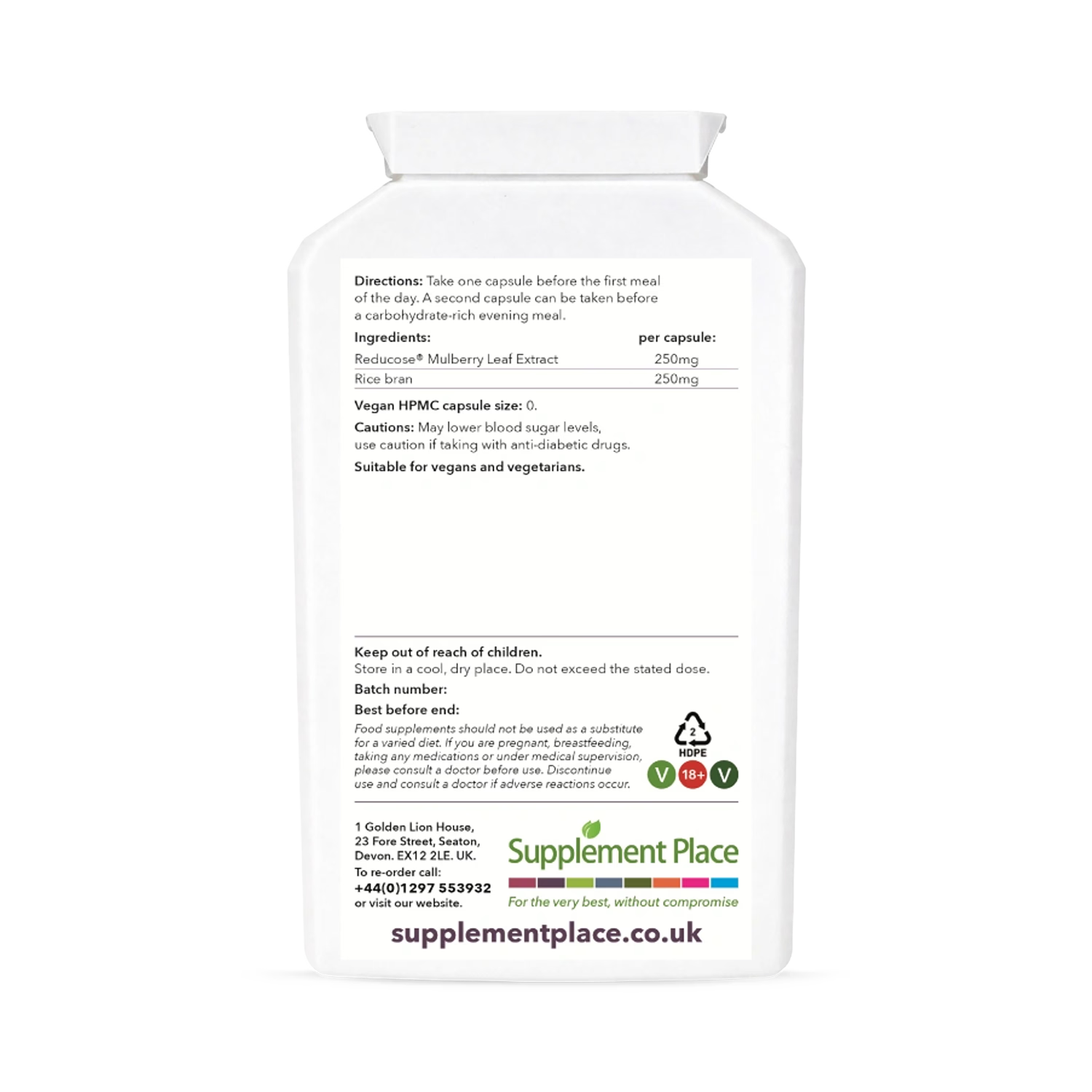 Supplement Place Reducose mulberry leaf supplement 240 capsules - British product