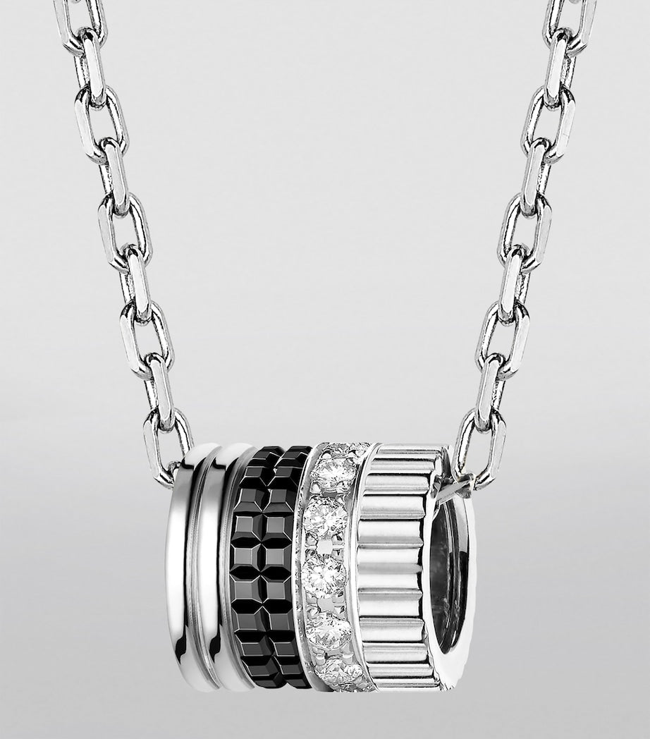 Boucheron Quatre Black Edition pendant necklace white gold black PVD diamonds (British brand)