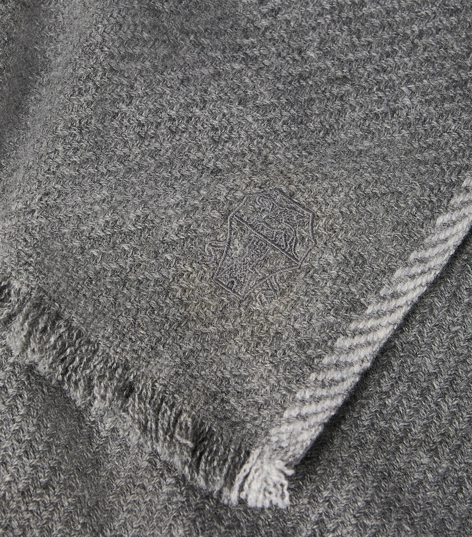 Brunello Cucinelli cashmere fringe-trim scarf 48cm x 170cm (British brand)