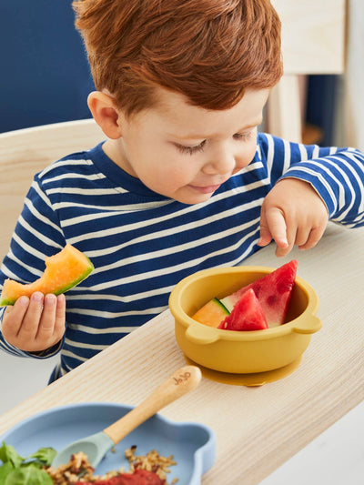 JoJo Maman Bébé Blå Min Første Silikonmåltidsett med Bjørn Tilvenningssett