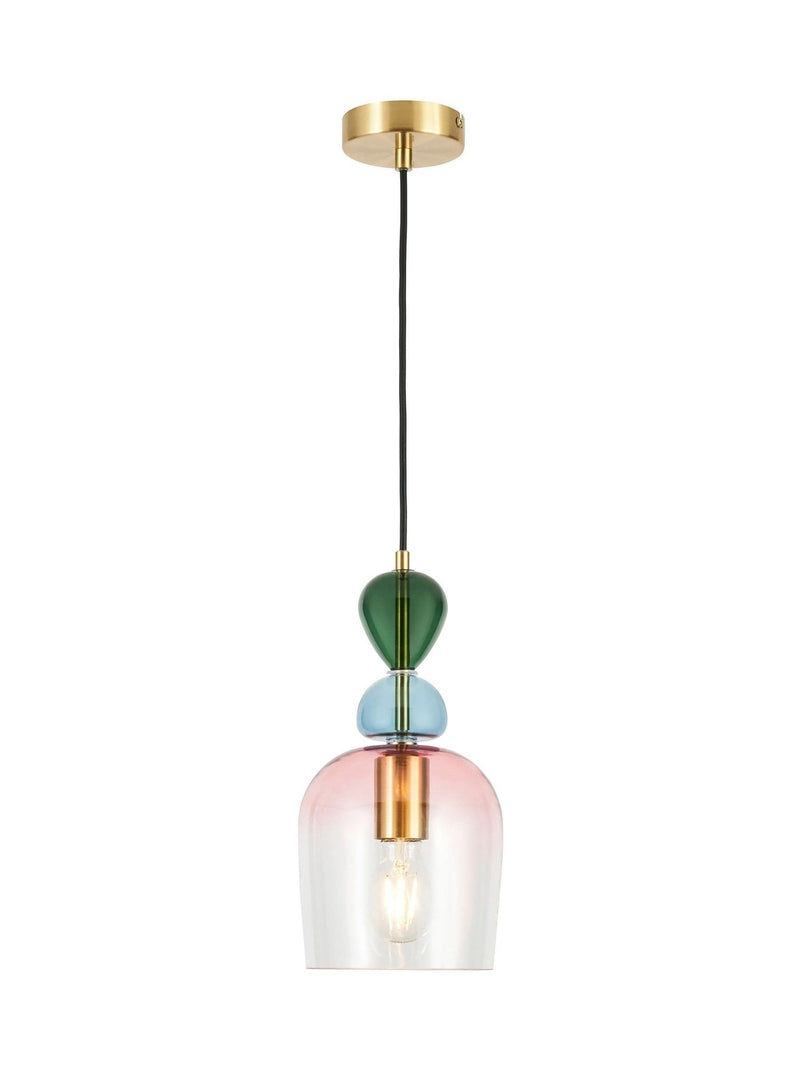BHS brass Vietri glass pendant ceiling light, UK version