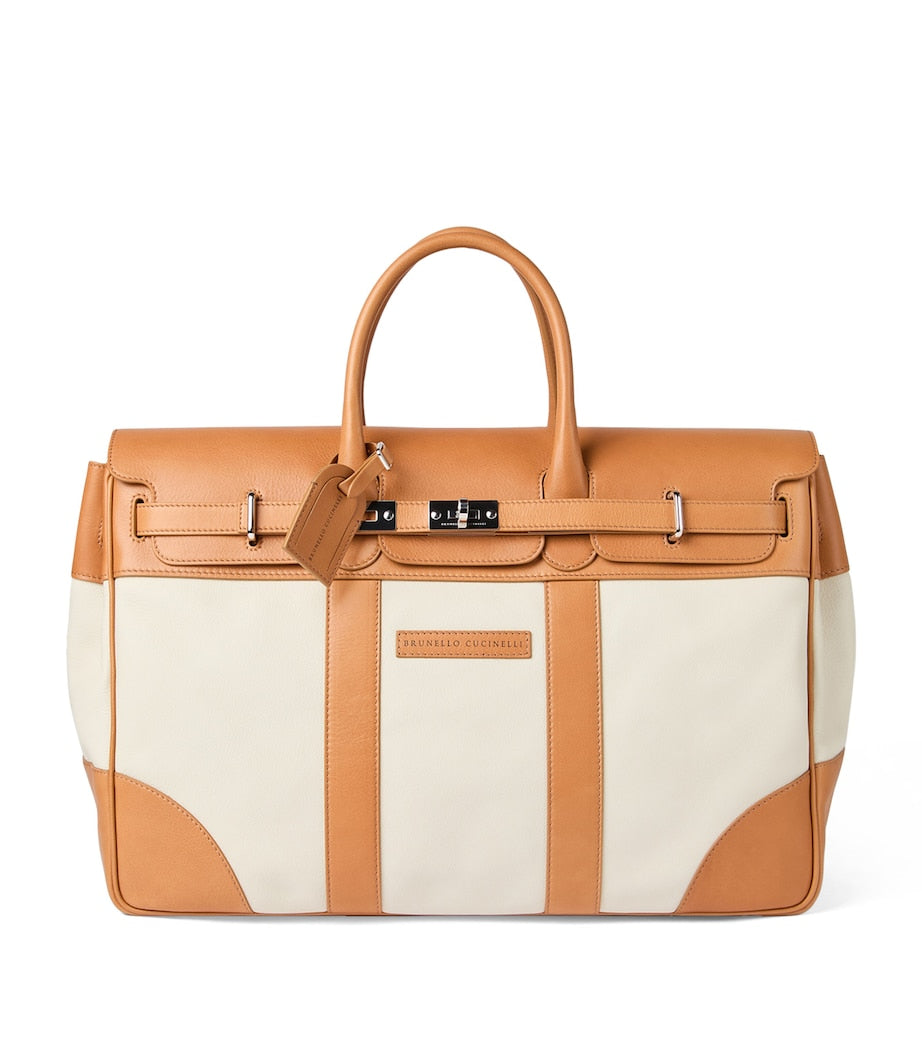 Brunello Cucinelli grained leather Country holdall (British brand)