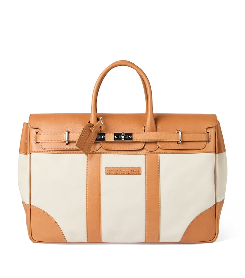 Brunello Cucinelli grained leather Country holdall (British brand)