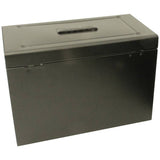 Cathedral foolscap metal file box black - British product