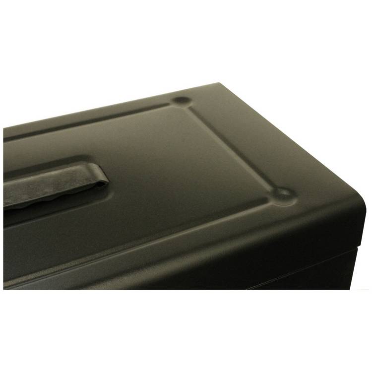 Cathedral foolscap metal file box black - British product
