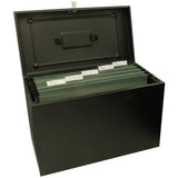 Cathedral foolscap metal file box black - British product