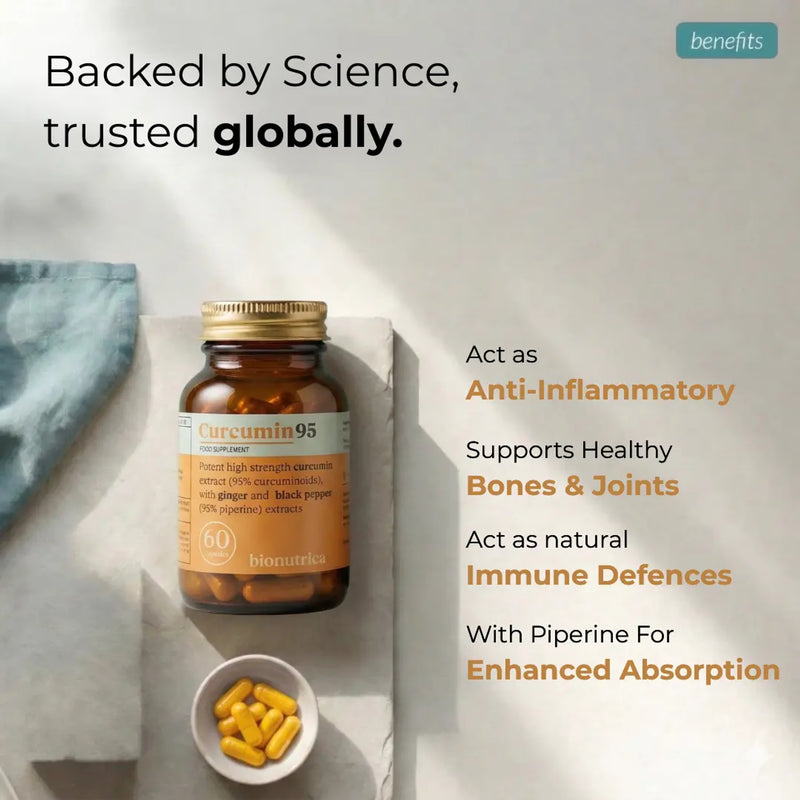Bionutrica Curcumin 95 supplement 60 capsules, imported from the UK