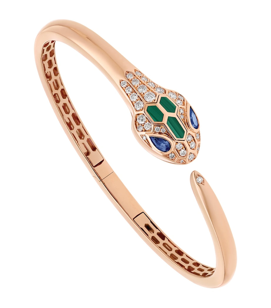 Bvlgari Serpenti rose gold pavé diamond bangle - British product