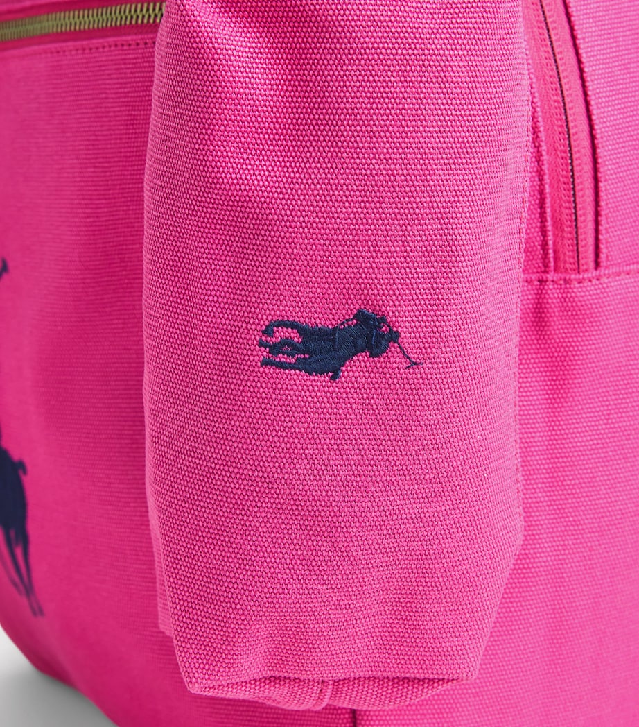 Ralph Lauren canvas kids backpack with Polo Pony embroidery (British brand)