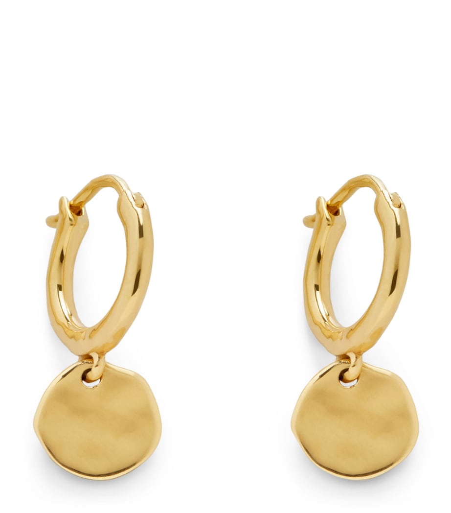 Monica Vinader mini gold vermeil huggie earrings (British brand)