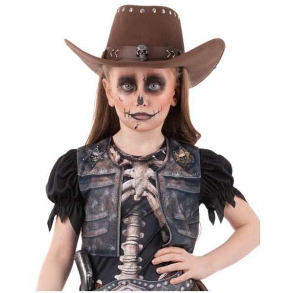 Smiffys skeleton cowboy hat, imported from the UK