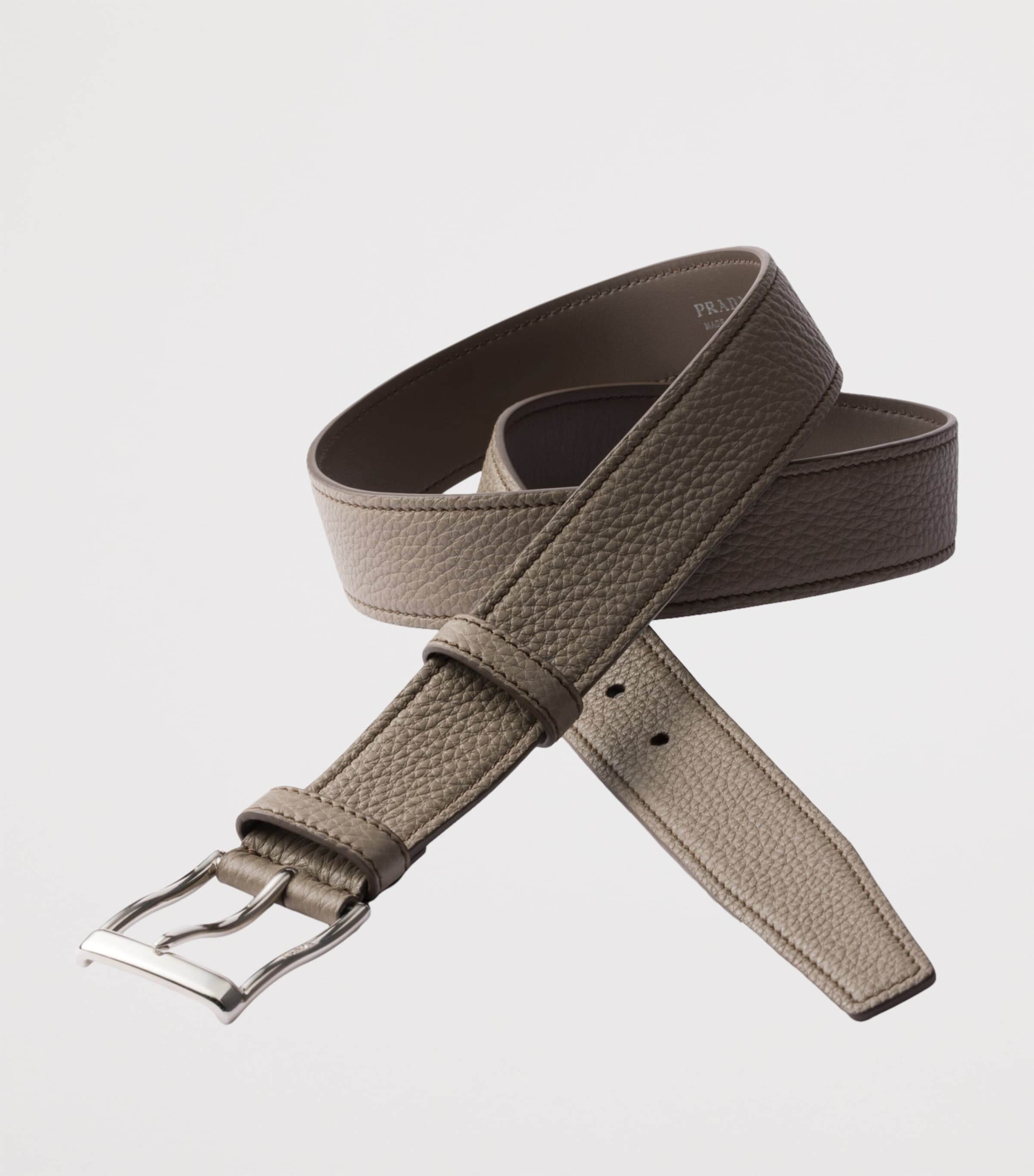 Prada calf leather belt with logo buckle, UK version
