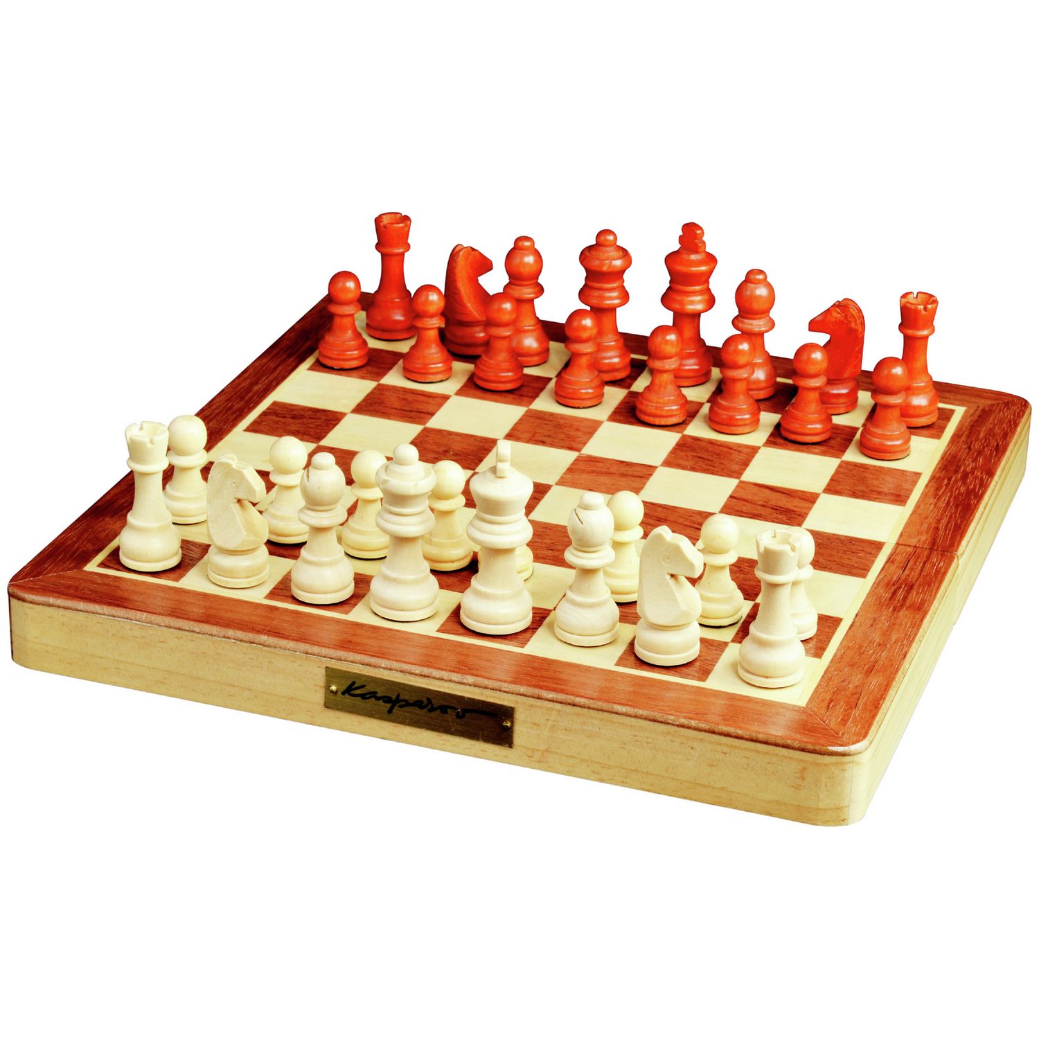 Garry Kasparov wooden chess set with folding board (British brand)