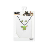 Disney Star Wars Baby Yoda pendant and studs set, UK version