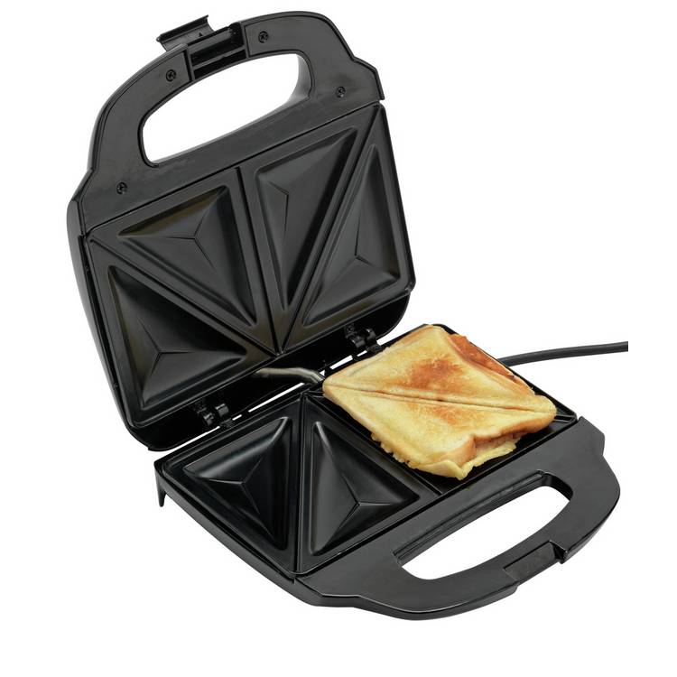 Cookworks 2 portion sandwich toaster black, imported from the UK