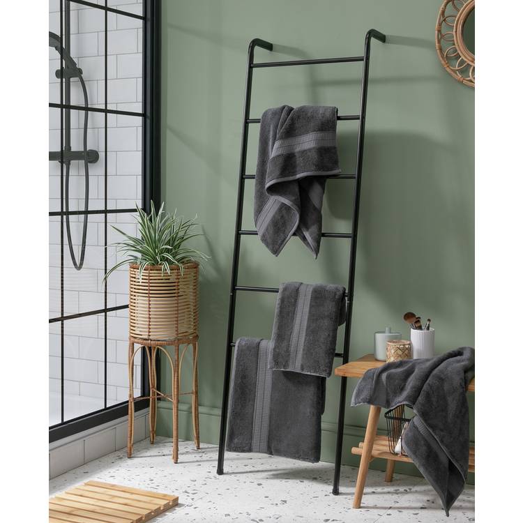 Habitat Lyocell hand towels charcoal 50x90cm, imported from the UK