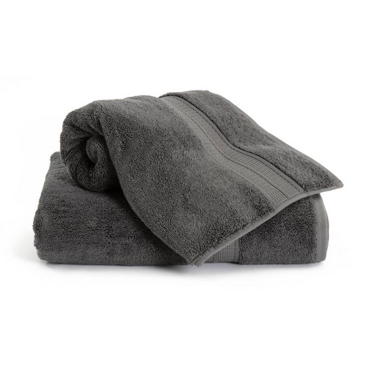 Habitat Lyocell hand towels charcoal 50x90cm, imported from the UK