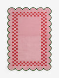 Eleanor Bowmer pink scallop checkerboard wool tufted rug, UK version