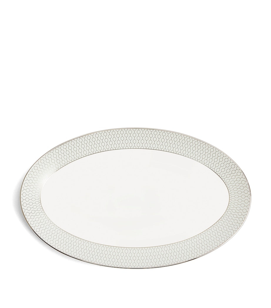 Wedgwood Gio Platinum oval bowl 16.5cm x 25.5cm, imported from the UK