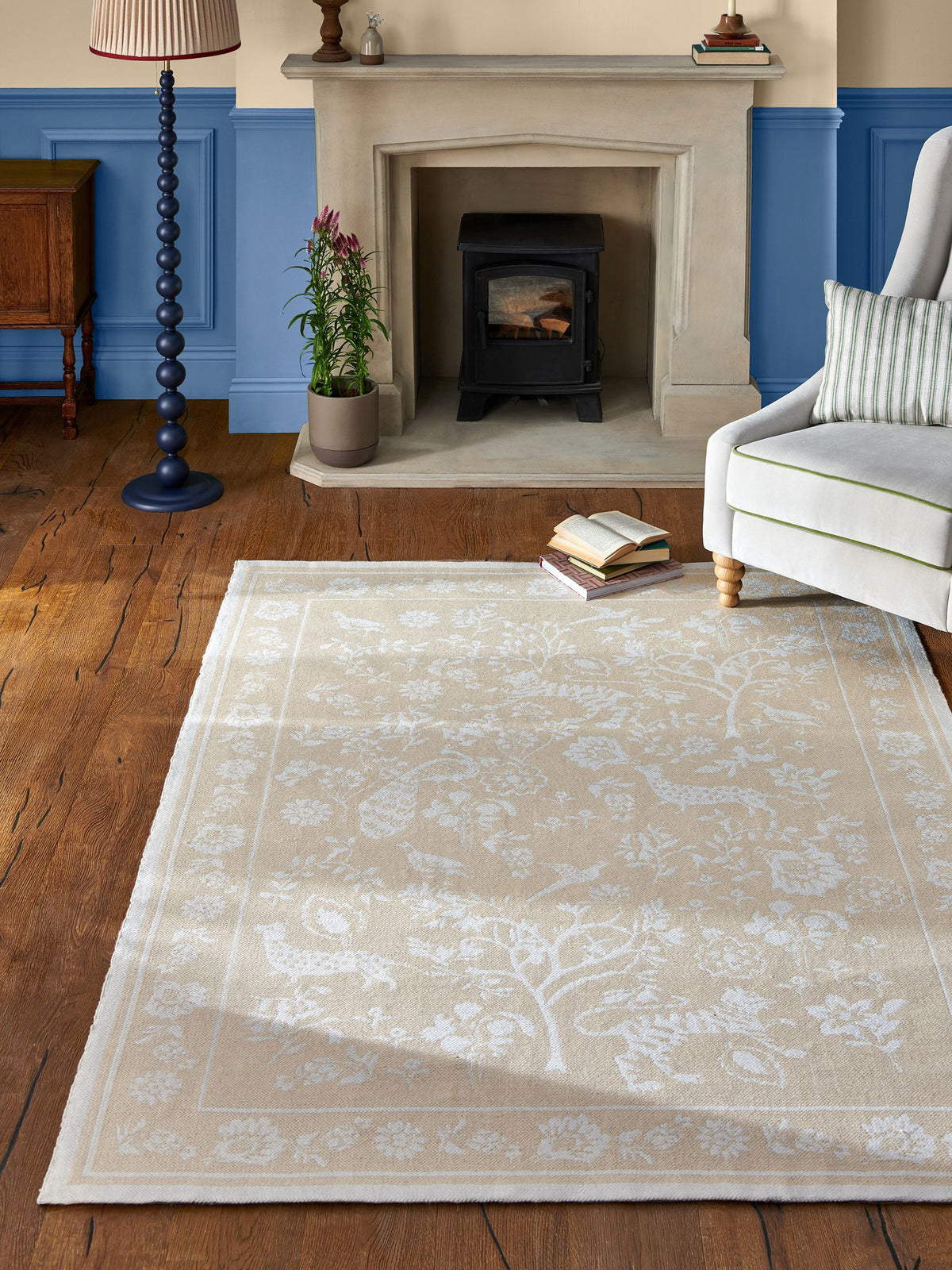 Joules Natural Hardwick flat weave rug, imported from the UK
