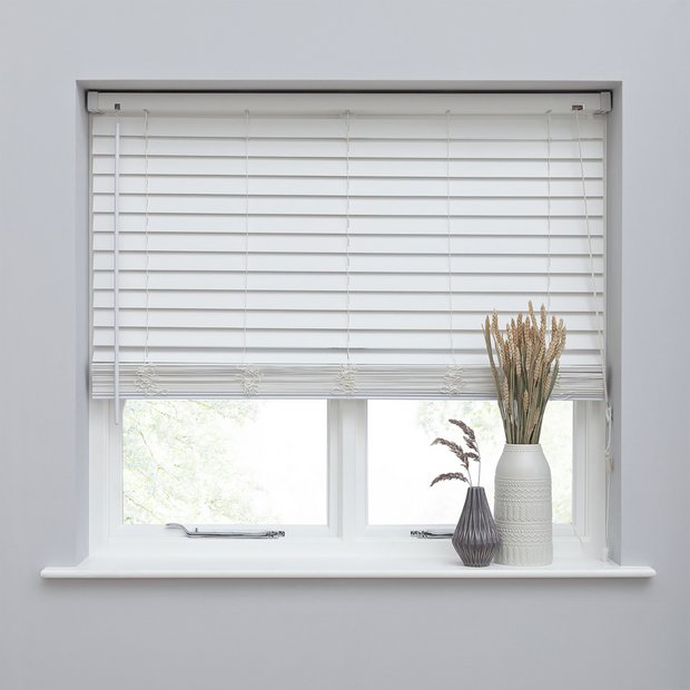 Habitat white faux wood venetian blind 60cm, imported from the UK
