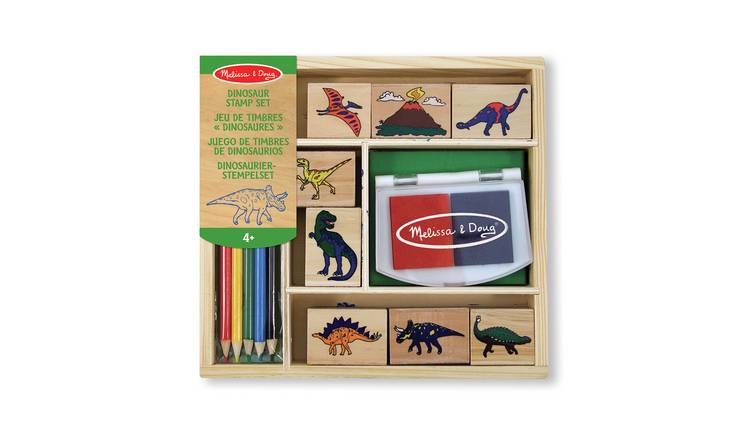 Melissa & Doug Wooden Dinosaur Stamp Set