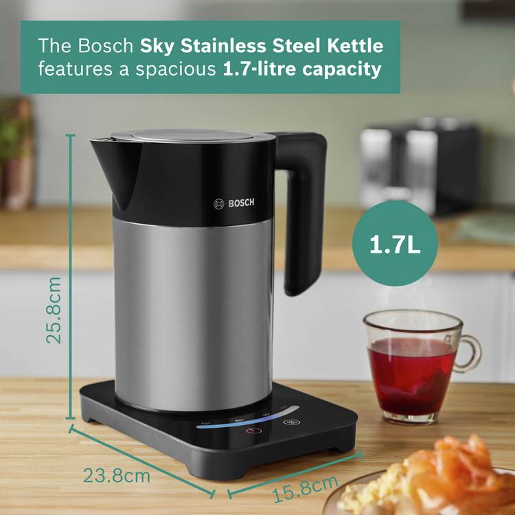 Bosch variable temperature kettle black 1.7 litre, UK version