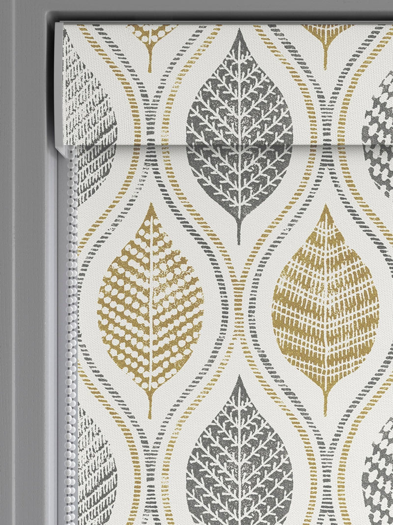 Next Lino Leaf roller blind ochre yellow - British product