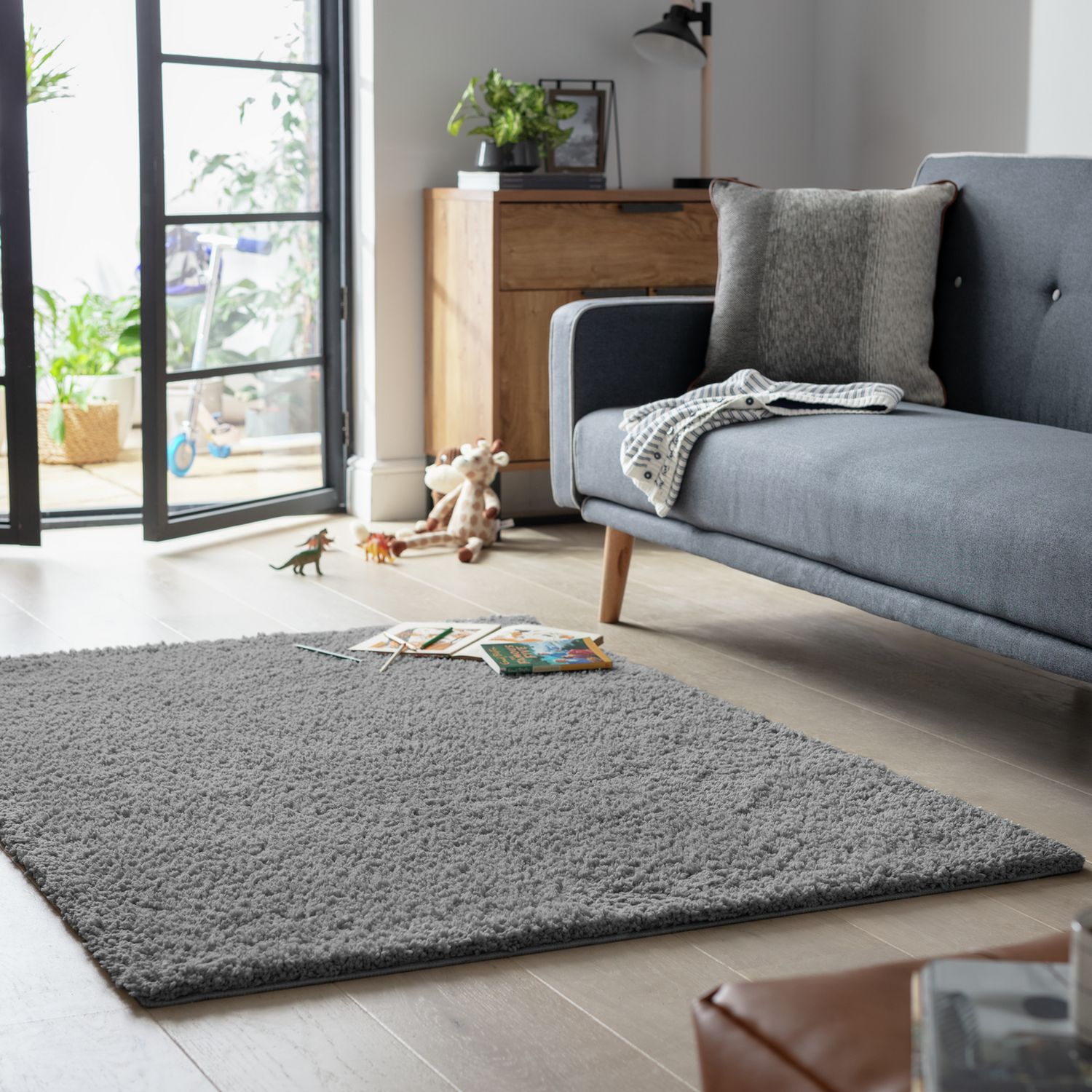 Habitat Cosy Dove Grey  Rug - 80x150cm